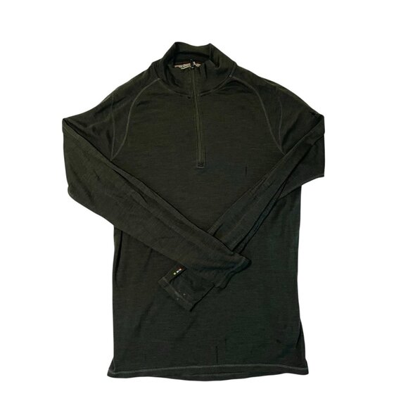 Smartwool 100% Merino Wool 1/4 Zip Pullover Base-Layer Shirt Green Men's size XL - Picture 1 of 15